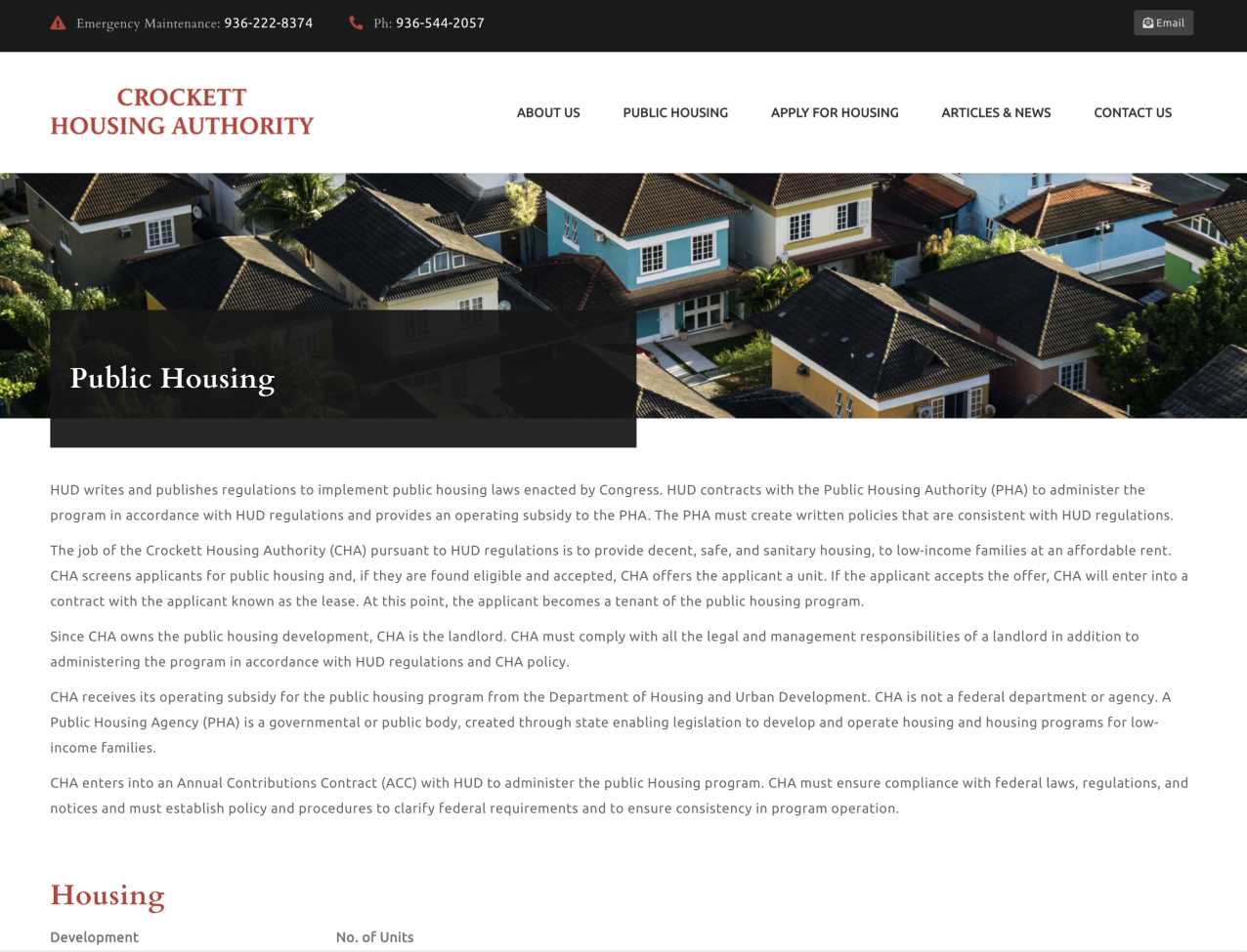 Crockett Housing Authority screenshot