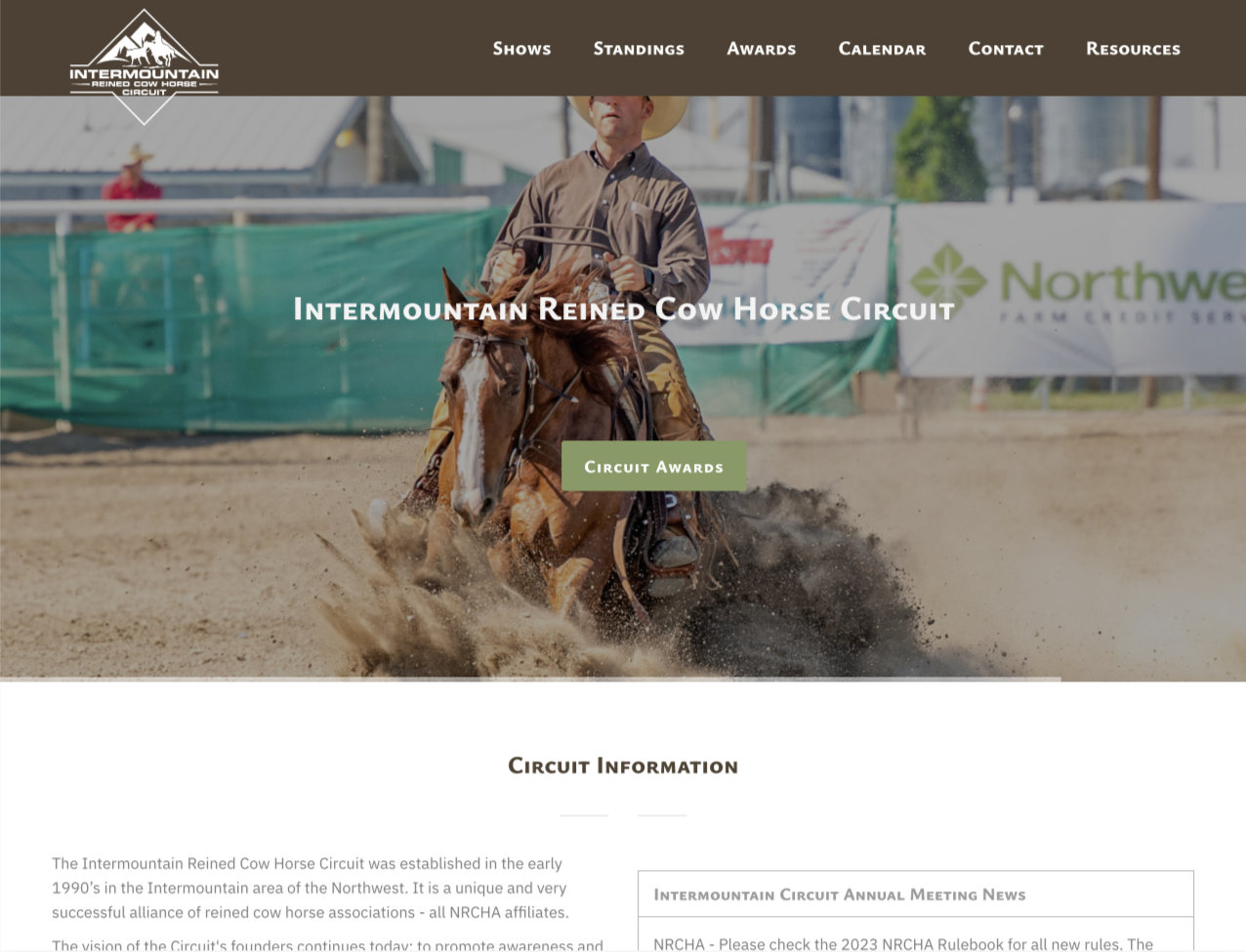 Intermountain Reined Cow Horse Circuit homepage
